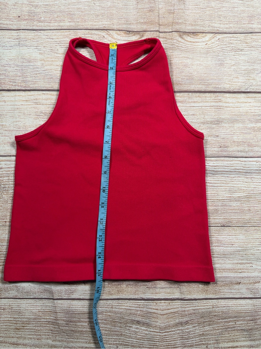 Free People Red Ribbed High-Neck Crop Tank - Picture 3 of 5